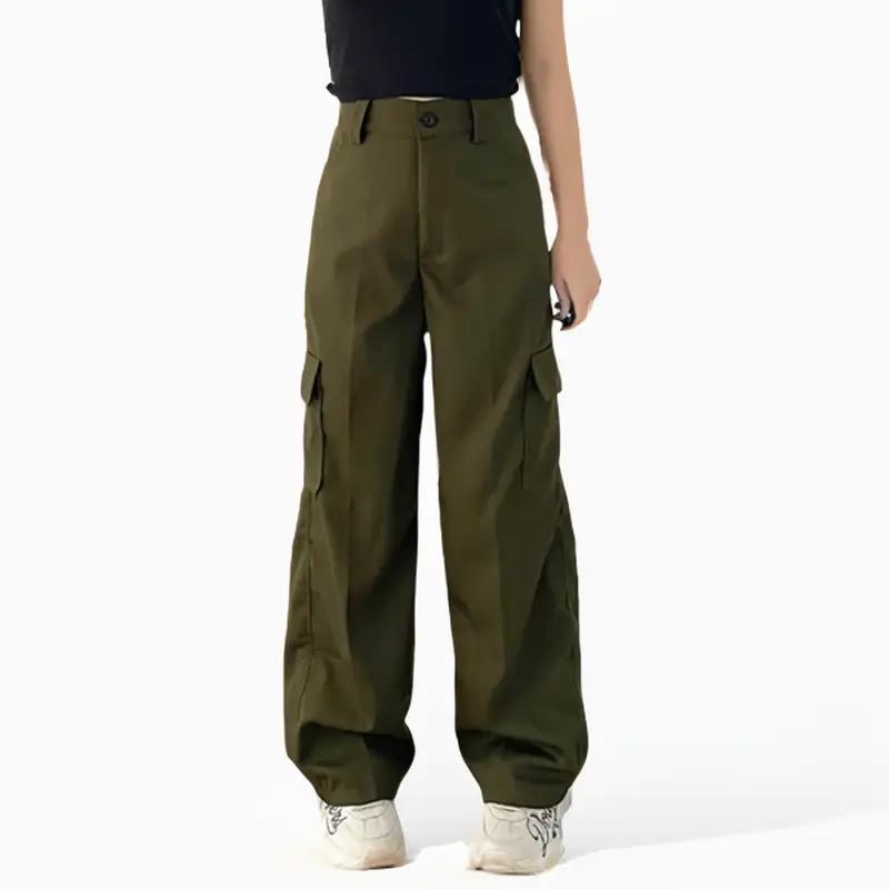 Celana Cargo Wanita Kekinian Highwaist Loose Premium Cargo Pants Pinggang Karet Melar 5