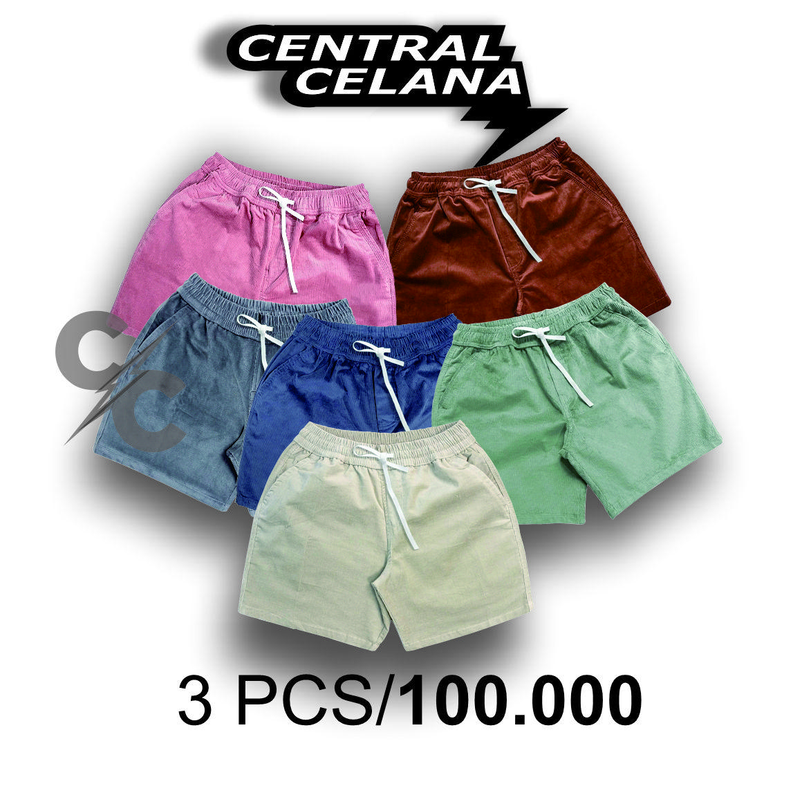 Celana Pendek Distro Bahan Courduroy Ukuran Unisex