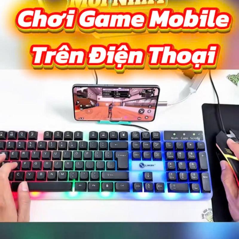 Bàn Phím Giả Cơ Kèm Chuột Máy Tính Có Dây Tích Hợp Đèn Led Bật Tắt | Phiên Bản Keycap Bo Góc Mới