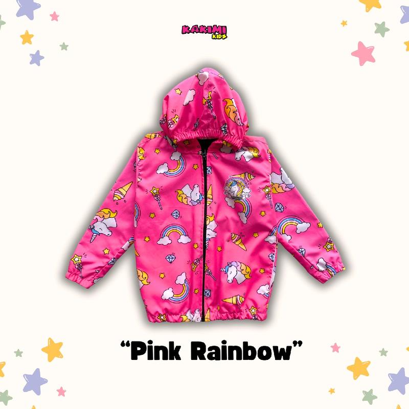JAKET PARASUT ANAK "PINK RAINBOW" FULL PRINTING Santai 0
