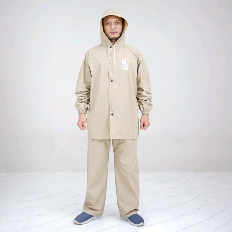 jas hujan setelan jaket celana pria wanita bahan pvc karet anti air waterproof termurah by HILD raincoat original cocok dipakai berkendara disaat musim hujan 4