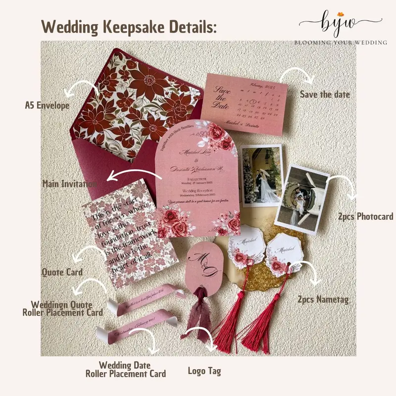 [PASTI JADI 1-2 HARI] Keepsake Wedding Calligraphy Keepsake Keep Shake Off Vows Set Wedding Stationary Undangan Pernikahan 4