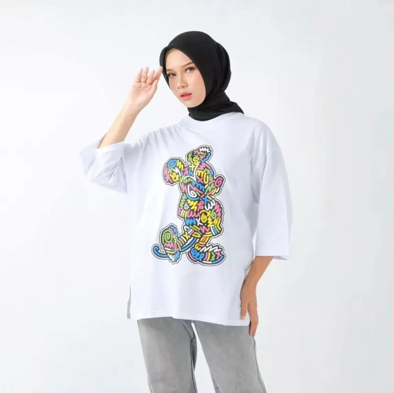 Kaos Sweater Atasan Oversize Wanita Lengan Panjang 1