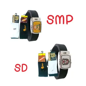 Paket Hemat Aksesoris Sekolah untuk SD SMP Kaos Kaki Spandex & Sabuk Pramuka Kualitas Terbaik untuk Back to School isi 3