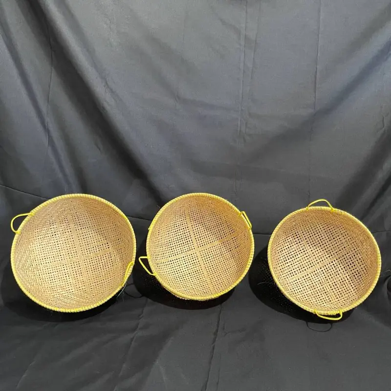 1 Set Isi 3 Ayakan Saringan Kalo Tompo Tanggok Bambu Serbaguna Tempat Wadah Penyimpanan Kitchenware 2