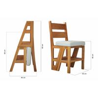 Gambar Kursi Tangga Lipat (2 in 1) - PORTABLE Kayu Chairs Furniture dari Maranatha Handicraft Kota Cirebon 4 Tokopedia