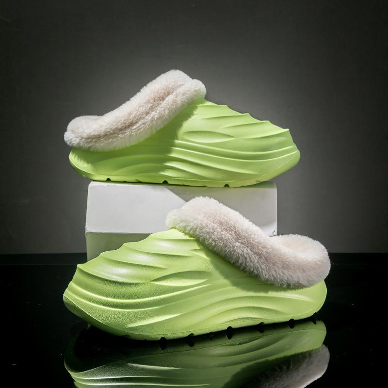 Broken Cocoon Couple Cotton Slippers Casual Non-Slip Thick Bottom Home Thickened Warm Slippers Outer Wear 2024 Plush Slippers 7