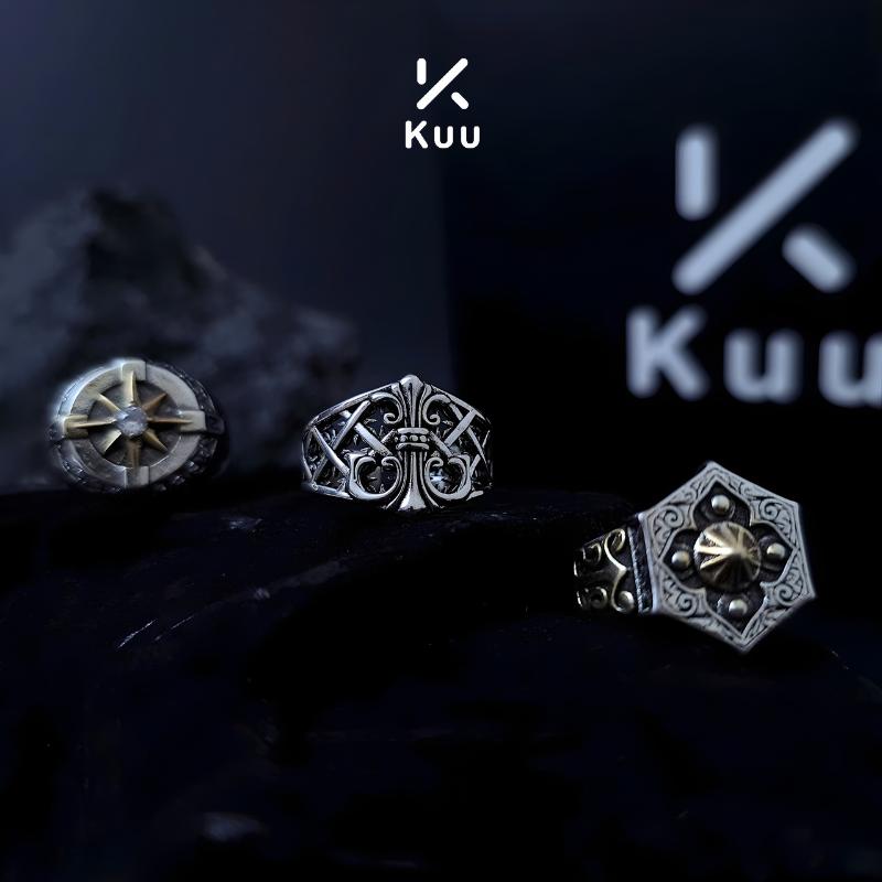 Nhẫn Thời Trang Nam Kuuclothes Chất Liệu Titan Không Rỉ Trang Sức Phụ Kiện Đeo Tay Thời Trang Sang Trọng 