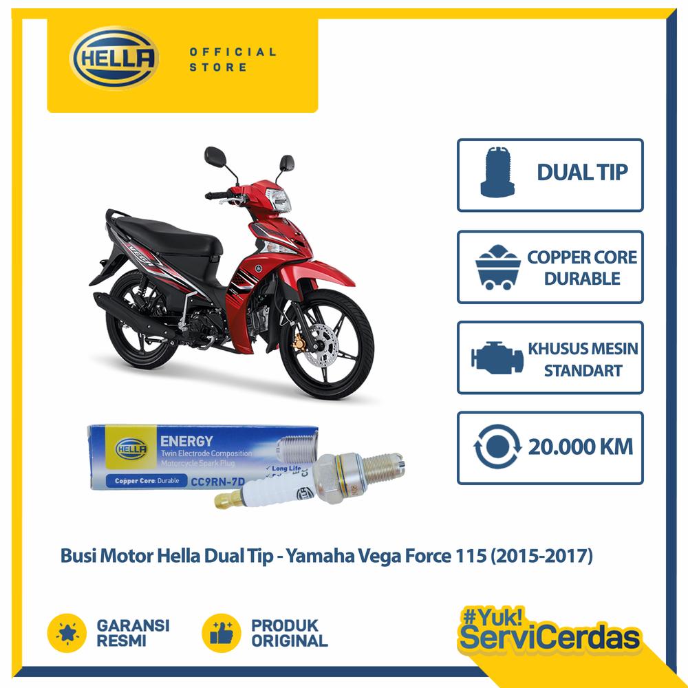 Busi Motor Yamaha Vega force 115 (2015-2017) Hella Dual Tip CC9RN-7D - Busi Vega force 115