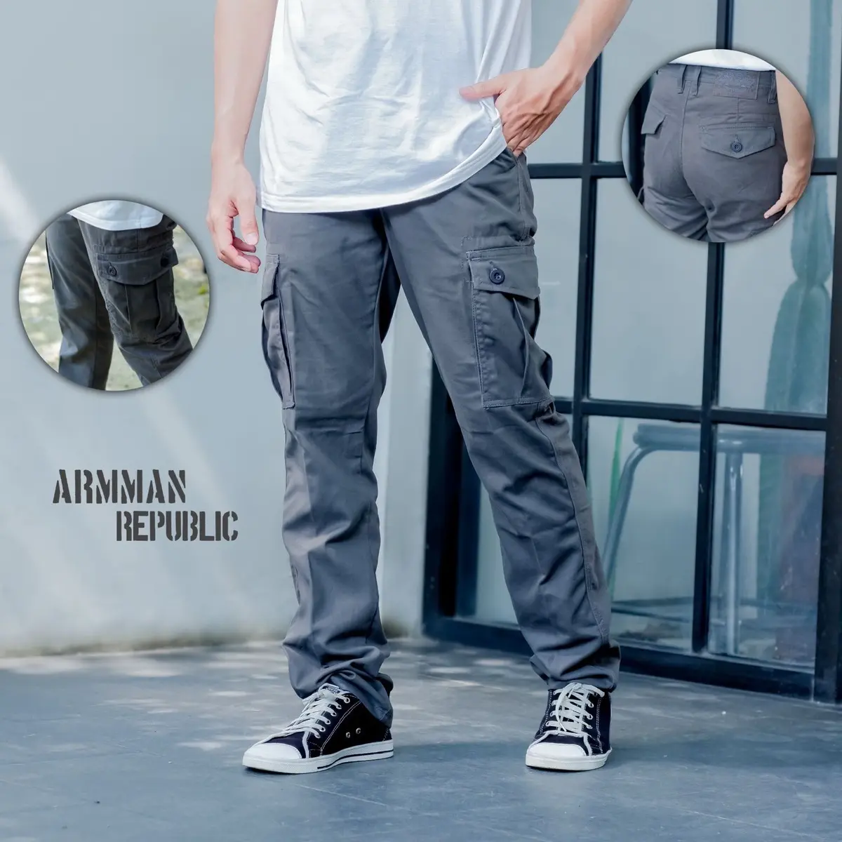 Celana tatical, celana panjang pria, celana Cargo, celana premium, celana Cargo panjang, celana pria, celana kantong kimpul, celana kimpul, celana pria modern Abu Cream Nyaman Tactical Hitam Mocca Tebal Slimfit Formal