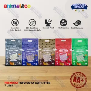 Animal&Co Pasir Kucing Gumpal Soya Coffee 7L Premium Tofu Cat Litter - Menghilangkan Bau Tidak Sedap & Ramah Lingkungan