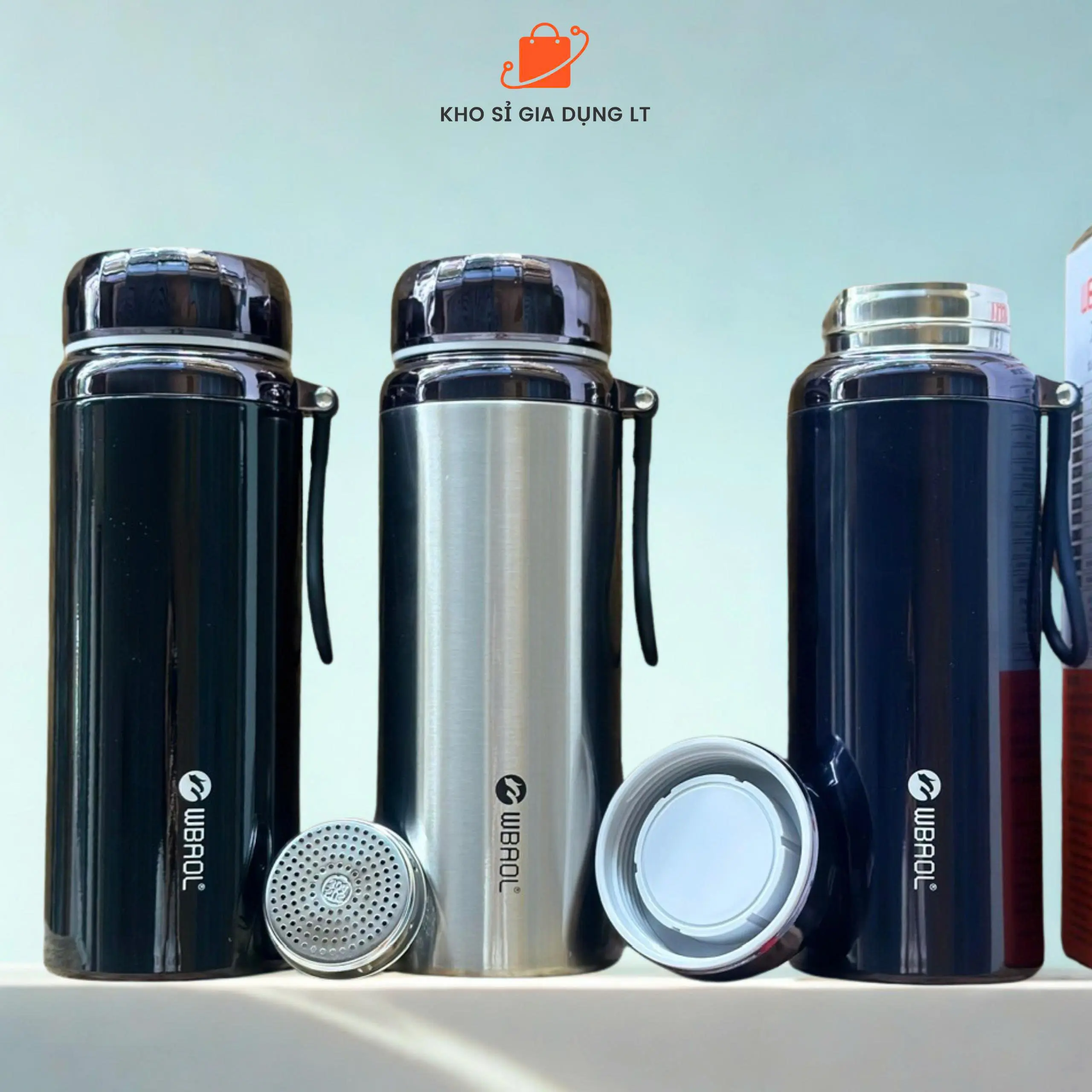 (Tặng túi vải) Bình giữ nhiệt nóng lạnh cao cấp L7 1000ml, 1200ml, 1500ml (tặng kèm hình dán 2D)