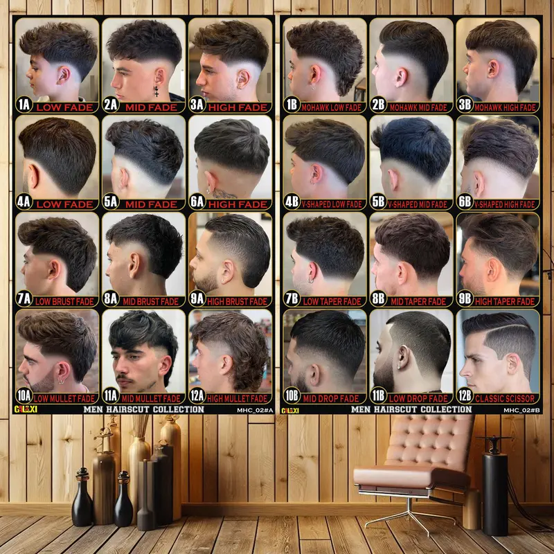 POSTER MODEL RAMBUT PRIA TERBARU HD BARBERSHOP, PANGKAS RAMBUT DAN SALON 2