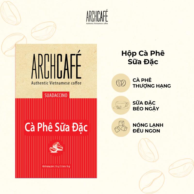 Cà phê Sữa đặc Archcafe (12 gói x 18g)  - Condensed milk coffee- Cà phê hoà tan