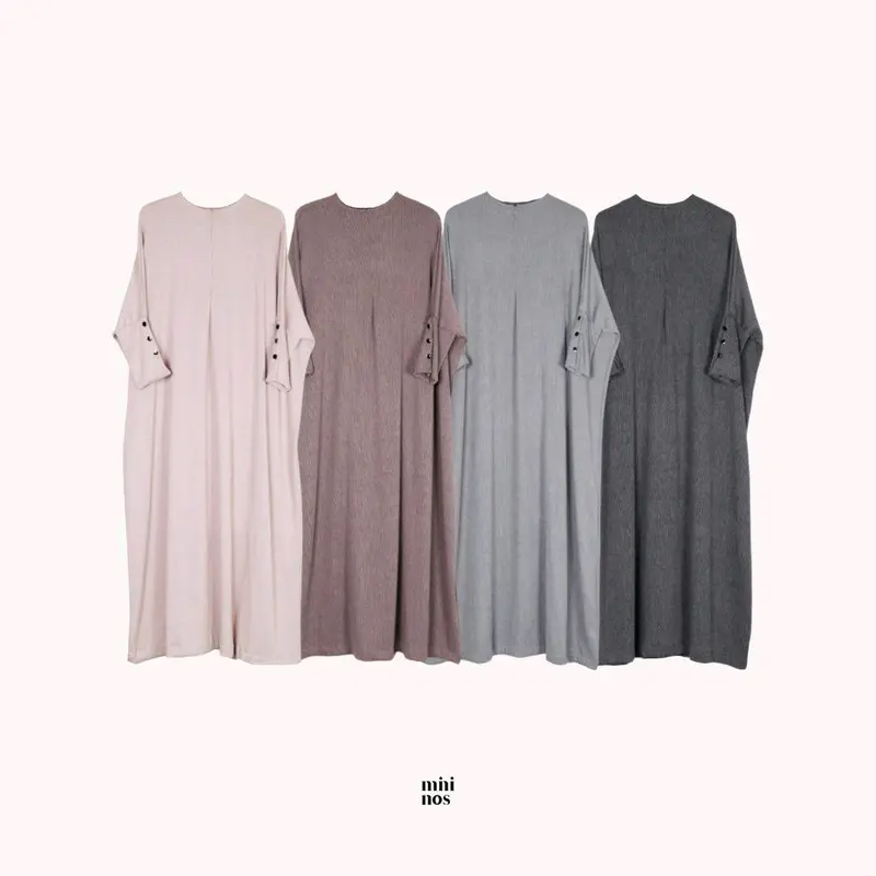 SAFWA ABAYA KNIT IMPORT / ABAYA BATWING SYAR'I GAMIS ABAYA RIB KNIT IMPORT JUMBO 4