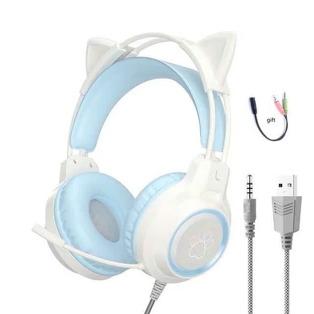 Tai Nghe Mèo Gaming Có Dây Chụp Tai SY-G25 Có Mic Chơi Game Học Online Nghe Nhạc HIFI tai nghe gaming