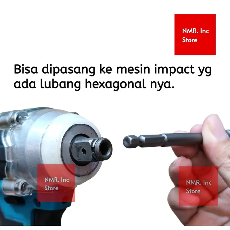 Adaptor Socket Mata Kunci Shock Format Hexagonal Ukuran 8 10 12 mm Panjang 150mm Extended, Bisa Untuk Buka Bak CVT Motor Matic. 3