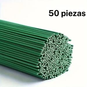 Tallo de flor realista, 1 pieza que incluye 50 piezas de alambres para manualidades, tallos decorativos para bodas y decoración del hogar (DIY), adornos, suministros duraderos, materiales para artesanía.