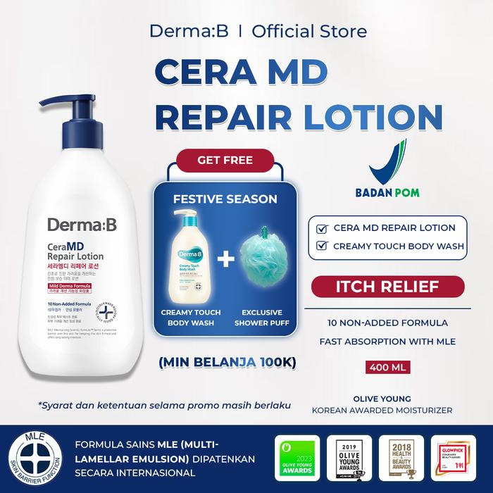 Gambar Derma:B CeraMD  Lotion Exp Nov 2026 400ml - Exp Okt 2028 dari DermaB Indonesia Kota Administrasi Jakarta Barat Tokopedia