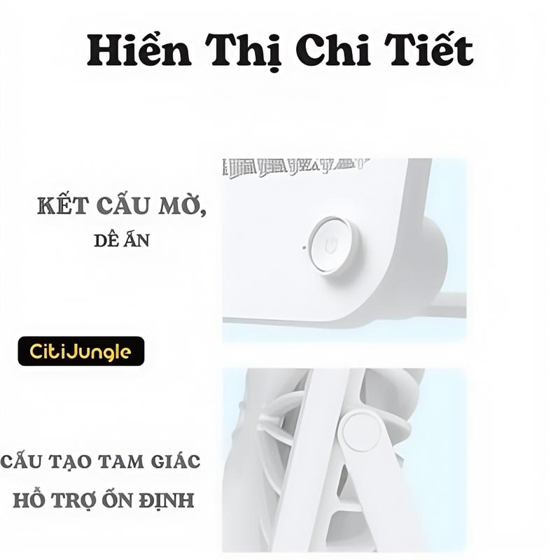 Quạt Để Bàn Tích Điện Morein Xoay 180 Độ Phụ Kiện Usb - Pin 1500mAh Sử Dụng Được Lâu - Bảo Hành 12 Tháng 2