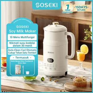 SOSEKI Soy Milk Maker 0.6-1.0L / Mesin Susu Kedelai 8-10 Menu Multifungsi / Layar Digital Blender