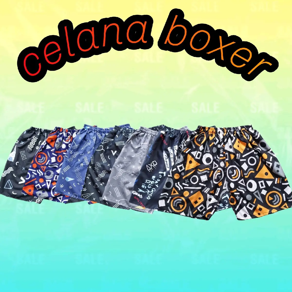 Boxer motif Abstrak pilih motif sendiri Celana Dewasa Pendek Katun Shorts Distro Lembut Santai Pantai