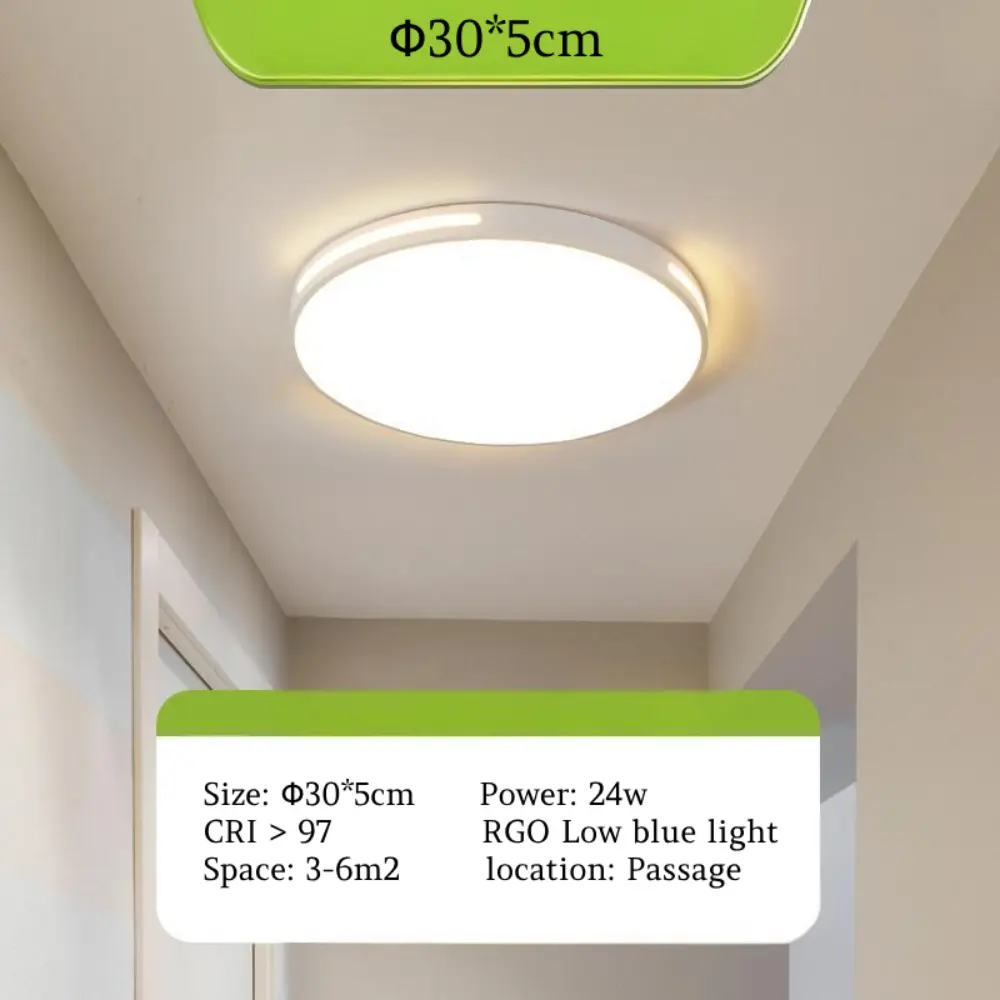 Hallway Full spectrum eye protection round LED ceiling light-Dia.30cm-24W