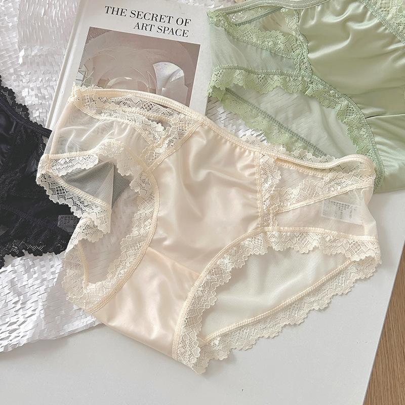 Quần Lót Nữ, Ren Pháp Lãng Mạn, Ngọt Ngào Và Gợi Cảm, Đáy Quần Cotton Nguyên Chất Trắng Women 4