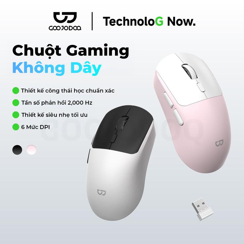 Chuột Gaming Không Dây ,Thiết kế công thái học chuẩn xác,Tần số phản hồi 2,000 Hz,Thiết kế siêu nhẹ tối ưu,6 Mức DPI