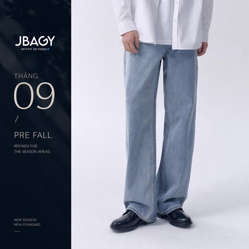 Quần jean nam ống rộng JBAGY dáng suông cạp chun Có Túi Đen, Xanh  - JJ0107