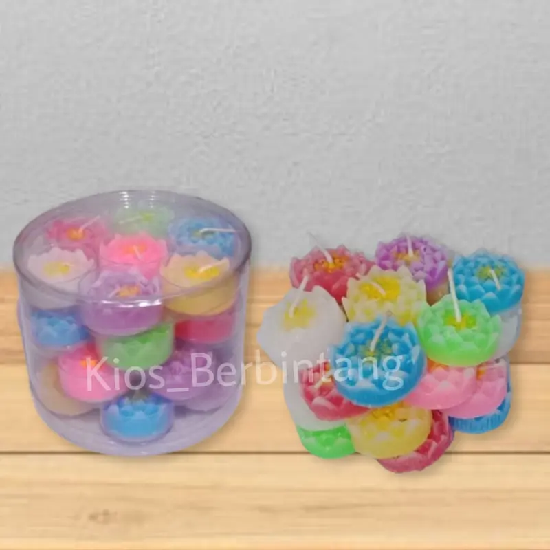 Tealight Teratai Warna Warni 4 Jam Isi 28Pcs 3