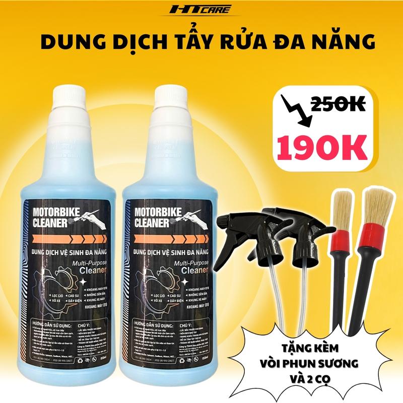  COMBO 2 CHAI Motorbike Cleaner Dung dịch tẩy rửa ĐA NĂNG dành cho ôtô xe máy - HTCare 