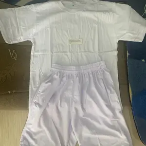 Baju stelan tes pendidikan akademi polisi TNI warna putih polos Nyaman Kaos Celana Pria Hitam Katun