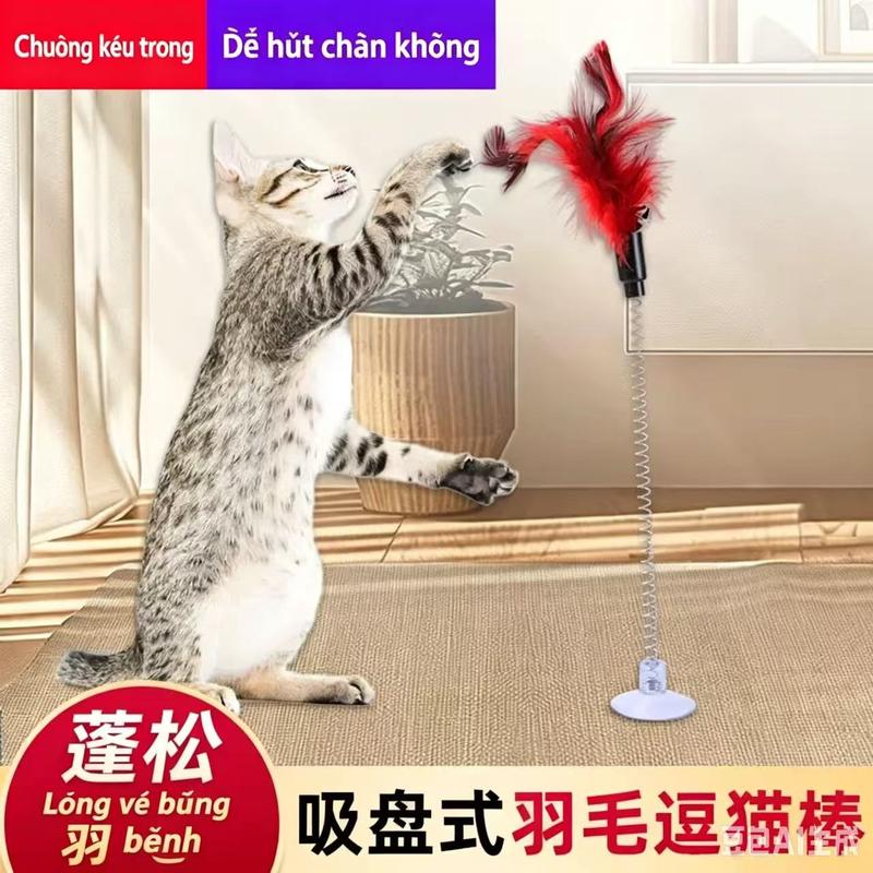 Đồ chơi cho mèo dạng gậy tự phát động giải buồn, có hút chân không, cần dài,…