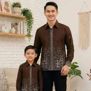 Batik Pria Dewasa - Kemeja Batik Lengan panjang pendek motif Sutena Mahogany- baju batik Sutena warna coklat Mahogany Katun Lembut Nyaman Formal