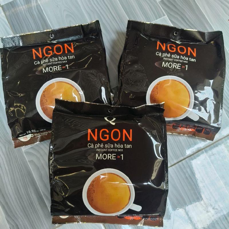  Combo 3 bịch cà phê sữa hoà tan Trần Quang Ngon mỗi bịch 24 gói x 20g. 