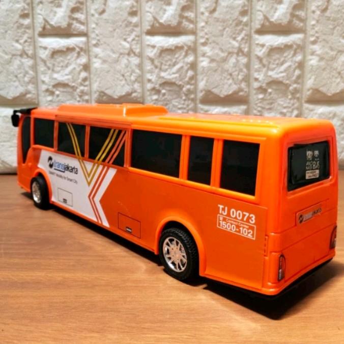 Mainan Anak Mobil Bus way transjakarta Roda Plastik 1