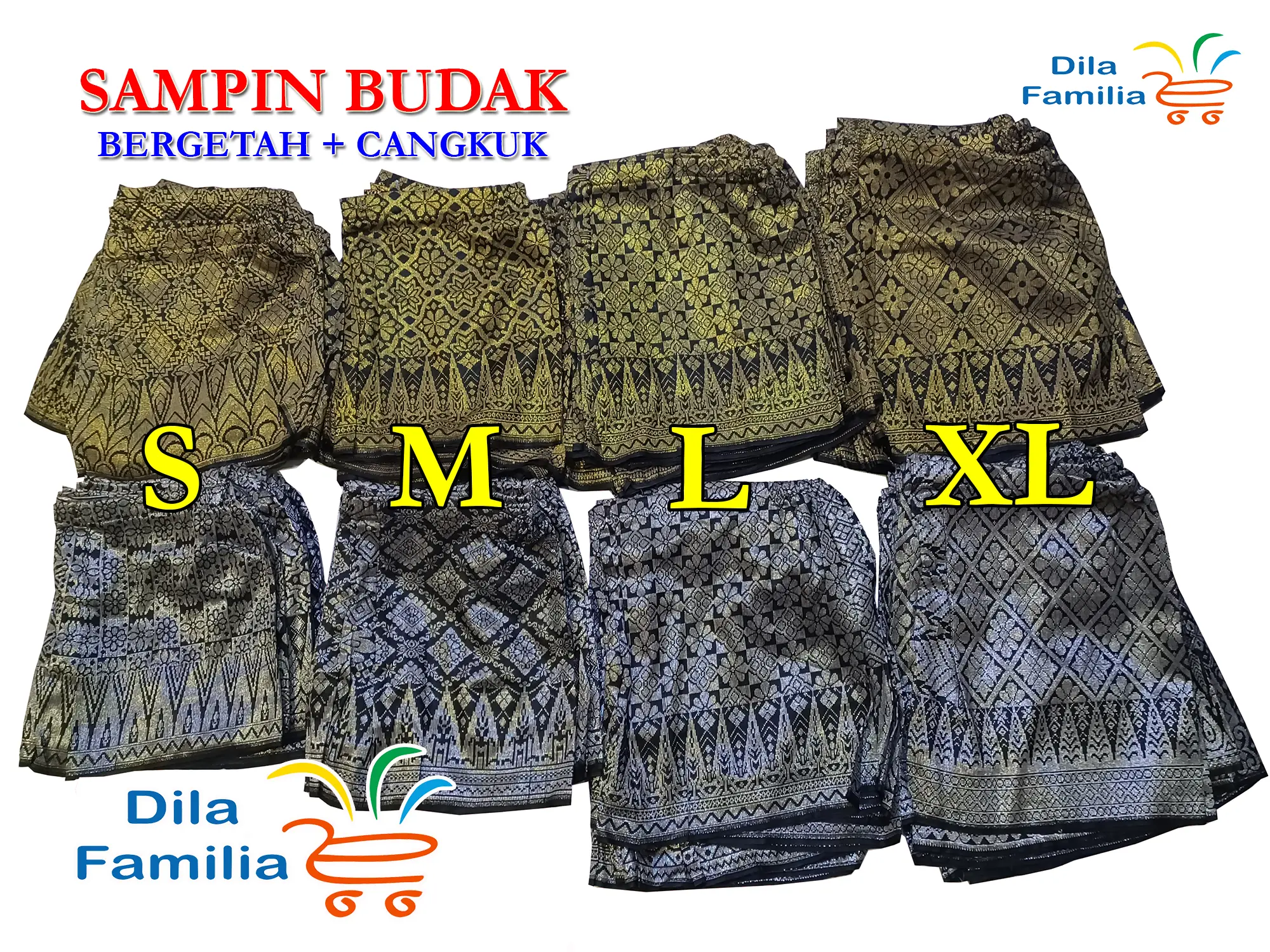 Sampin Budak Lelaki Siap Pakai Bergetah Cangkuk Samping Songket Kids Siap Jahit Instant Gold Silver Emas Putih Krim Murah Size S,M,L,XL Raya Baju Melayu Sekolah Seragam Corak Menarik