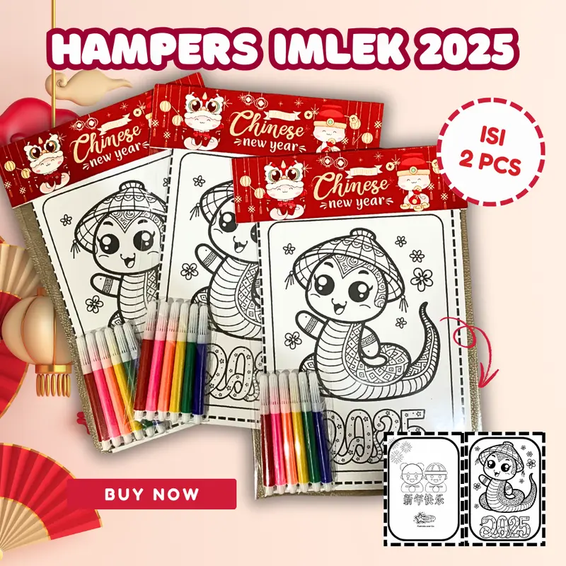 SOVENIR IMLEK ANAK | KARTU NATAL MEWARNAI (ISI 2) + SPIDOL WARNA | HAMPERS IMLEK 2025 0