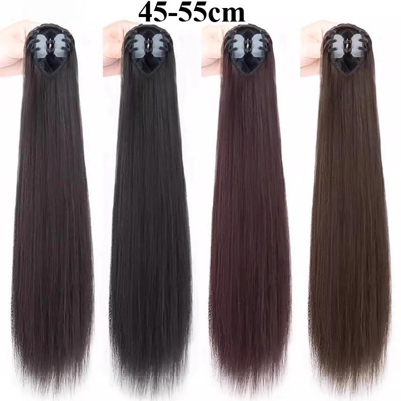 Kẹp tóc giả đuôi ngựa dài thẳng, 45-55 cm, chất tóc tự nhiên và chân thực,…