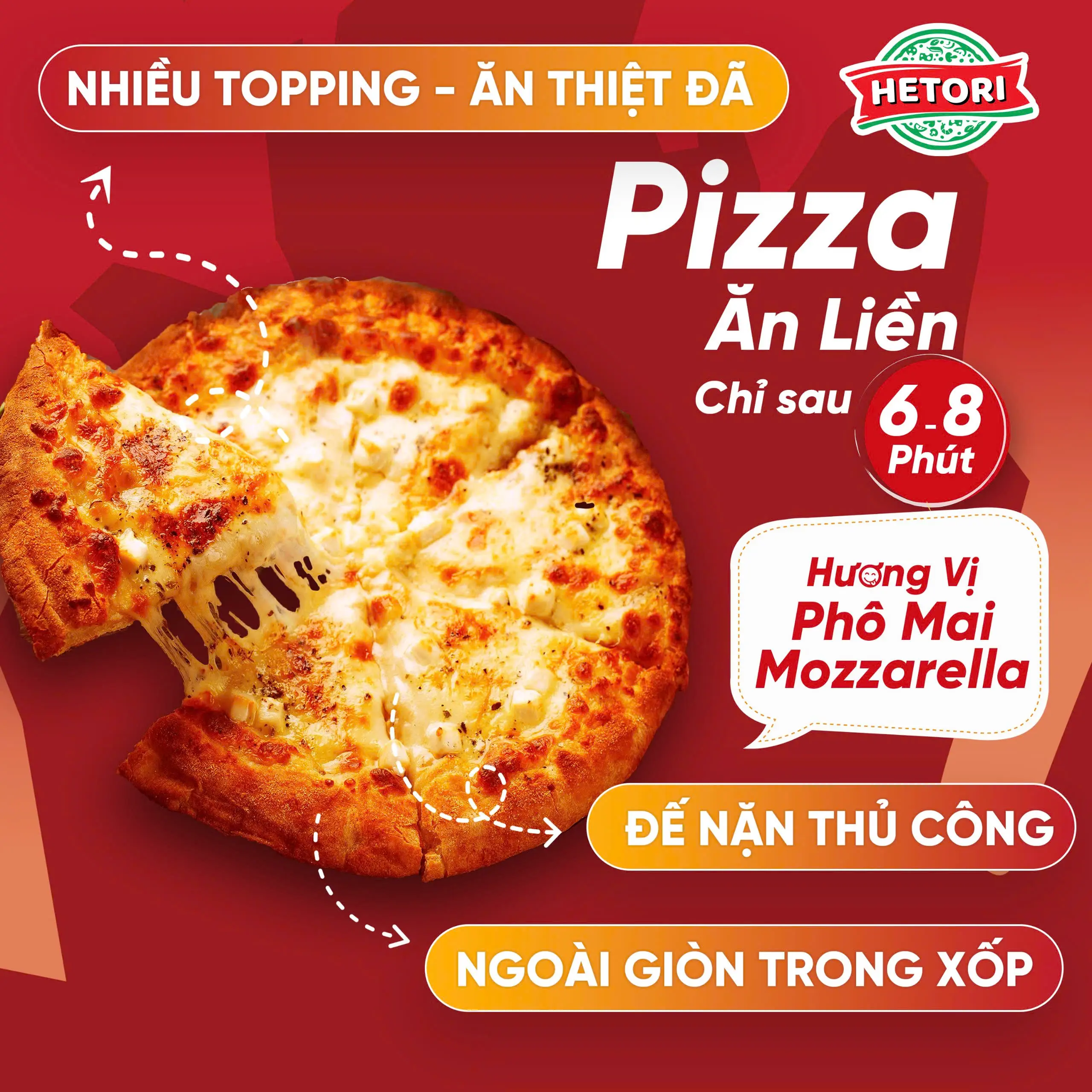 [Miền Nam/Tây Nguyên] COMBO 5 Pizza Phô mai- Giòn Ngon, Nhanh Gọn, Thơm Ngậy
