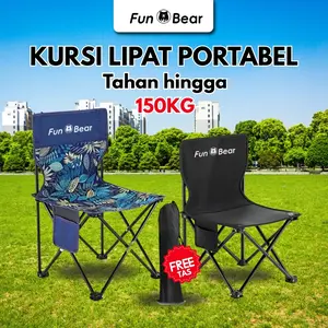 Kursi Lipat Camping FUNBEAR – Kursi Portabel Ringan dengan Storage Bag, Tahan Hingga 150KG, Cocok untuk Outdoor, Traveling, Memancing, & Santai di Pantai