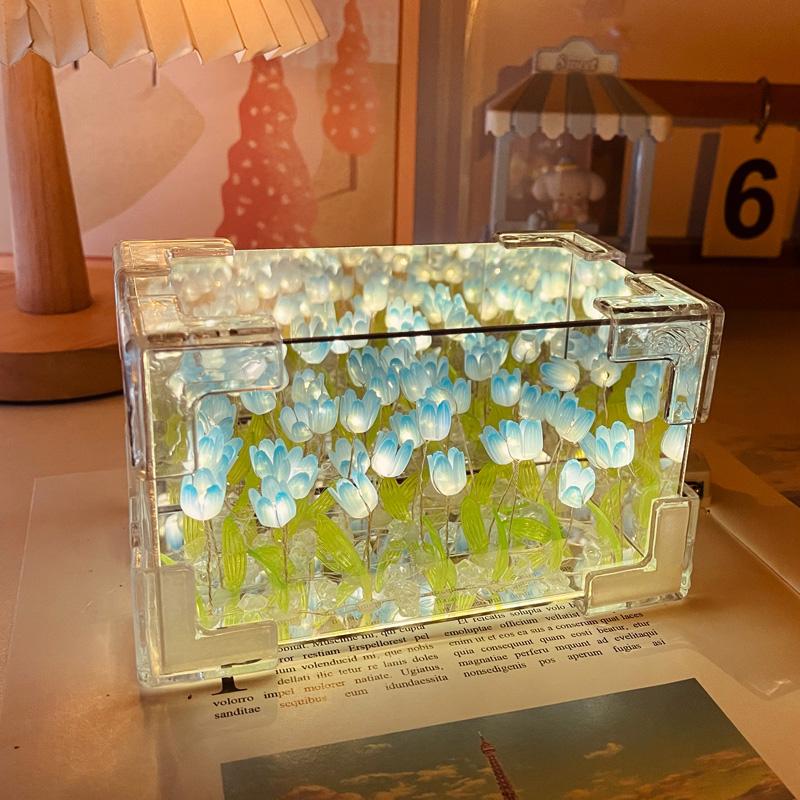 Product Introduction of Ins Tulip Lights DIY Flower Rose Sea Night Light Bedroom Decoration Lightting Photo Props Graduation Teacher's Day Mother's Day Gift 4
