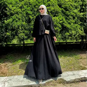 Raya Series - Soraya Set Rok Busui Friendly Katun Bordir Embroidery Premium One Set Umbrella Katbol By Diarletta