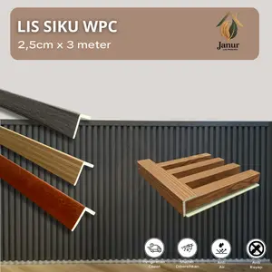 JANUR - Lis Siku Penutup WPC 2,5cm x 3M – Pelindung Sudut Wall Panel Dinding Motif Kayu Anti Rayap