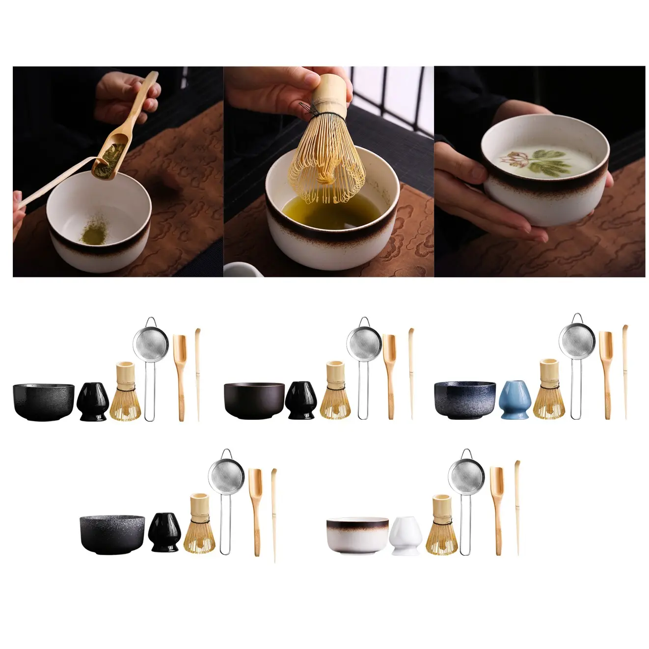 Đánh Đánh Và Muỗng Tre, Bộ 6 Cái, Phụ Kiện Lễ Trà Matcha Nhật Bản, Cho Đồ Uống Và Bạn Bè, Thích Hợp Cho Những Tình Nhân Thích Trà