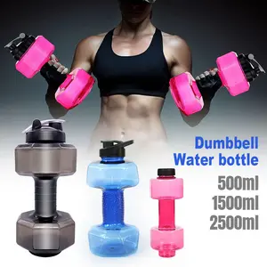 Botol Minum Barbel Gym Dumbbell Water Bottle 0.5L 1.5L 2.5L Multifungsi BPA Free Desain Ergonomis Anti-Slip Ideal Hadiah Olahraga