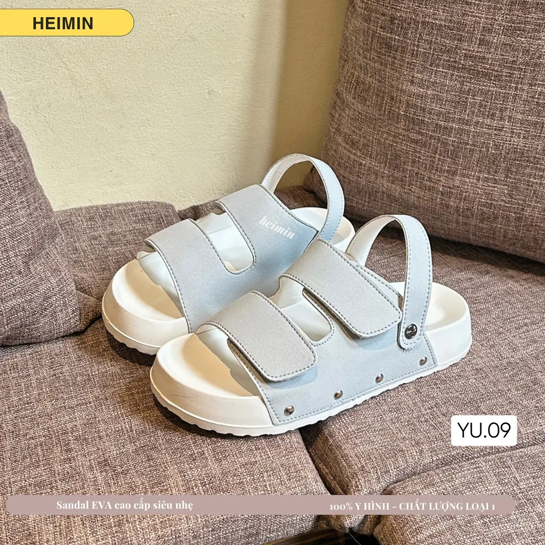 Dép sandal nữ đế cao quai da mềm đính khuy chắc chắn - Dép quai hậu nữ đế cao hot trend