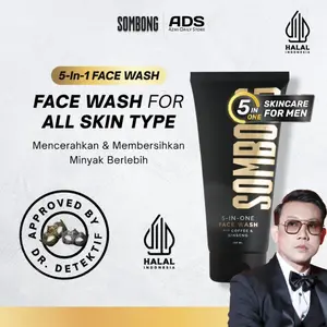 SOMBONG 5-in-1 Face Wash With Coffee & Ginseng Sabun Wajah Pria 100ml