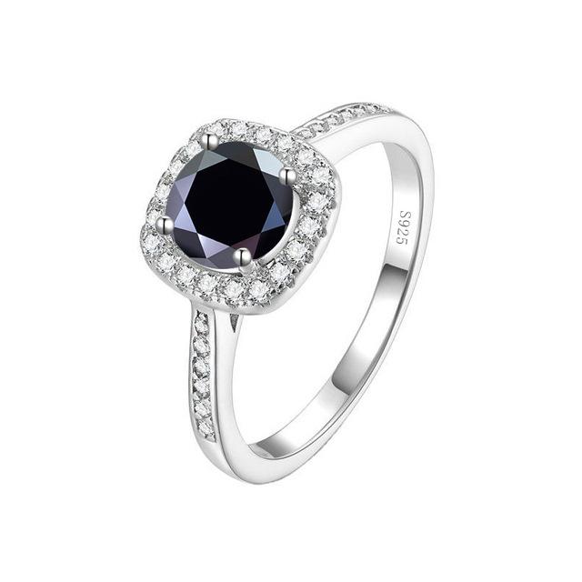 Product Introduction of 【#98】925 Sterling Silver Round Square Moissanite Ring 6